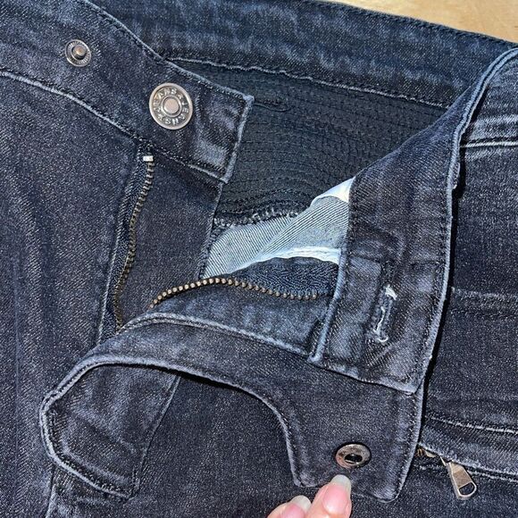 JeANS‎ Men’s  Patch Studded Plein Faded Skinny Distressed Jeans Black Size 30 - Picture 7 of 10